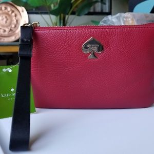 NWT Kate Spade small leather pouch red